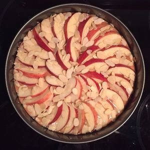 High angle view of cake in plate