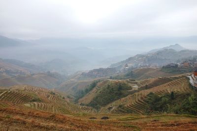 Scenic view of mountains against sky