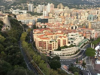 High angle view of cityscape