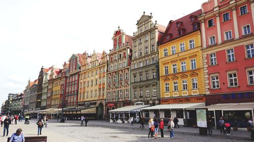 People on street in city