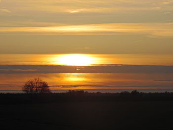 Scenic view of sunset over sea