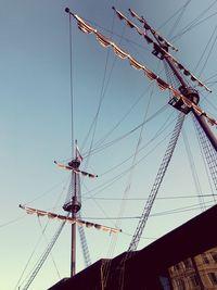 Low angle view of ferris wheel against clear sky