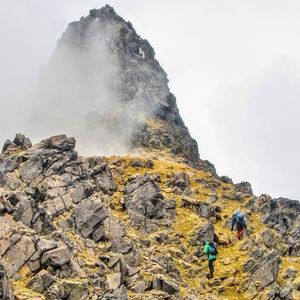 Low angle view of mountain against sky