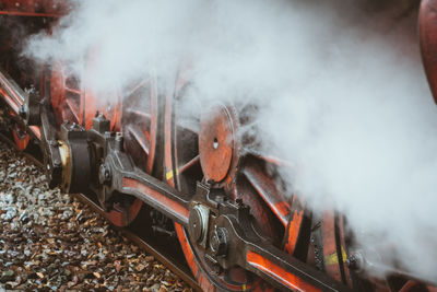 High angle view of smoke emitting from industry