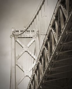 Low angle view of suspension bridge