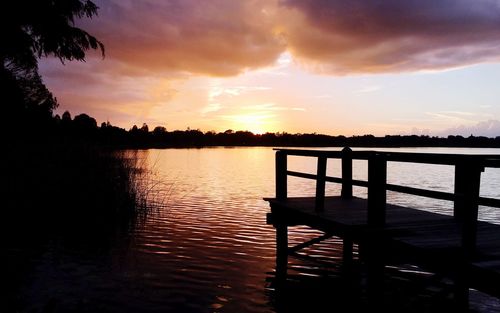 Dramatic sky over lake