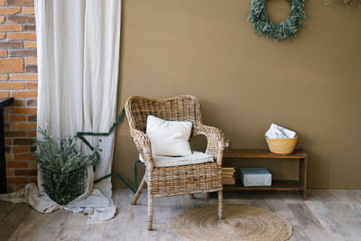 Stylish scandinavian christmas living room or dining room decor