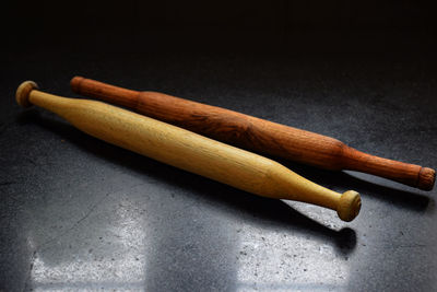 High angle view of bread on table