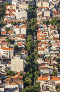 High angle view of buildings in city