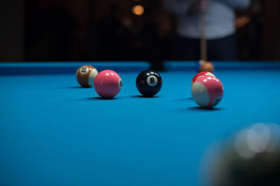 Balls on pool table