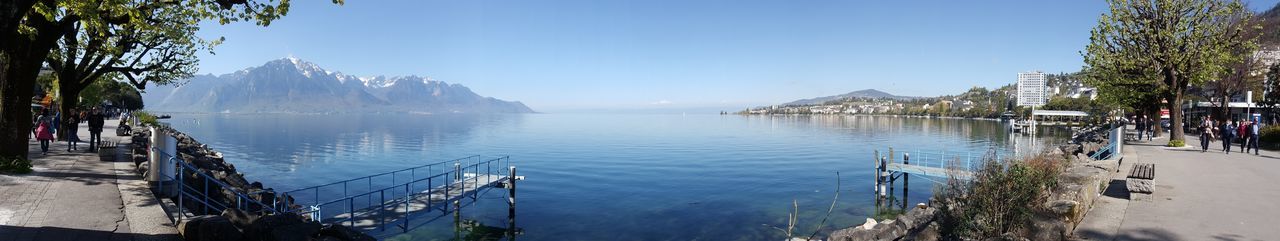 Panoramic view of lake against sky