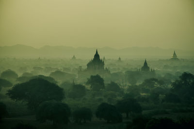 Panoramic view of temple against sky