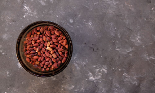 High angle view of food in bowl on table