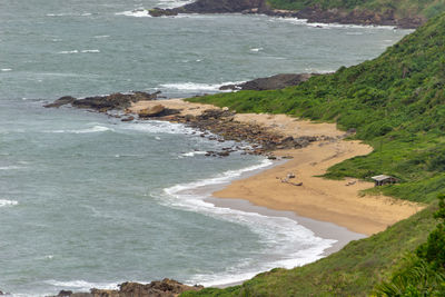 High angle view of beach