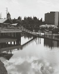 Reflection of buildings in water