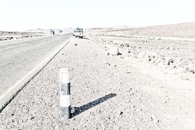 Scenic view of road against clear sky