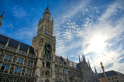 Low angle view of temple building against sky