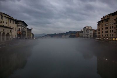 Reflection of buildings in water