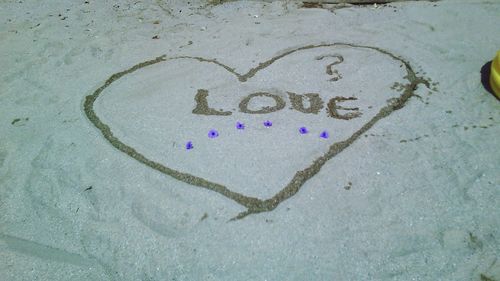 Close-up of heart shape on wall