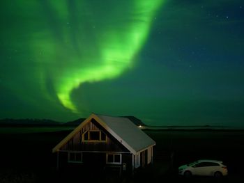 House against sky at night