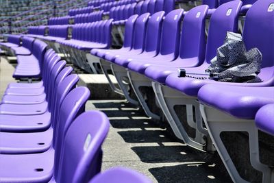 View of empty chairs in row