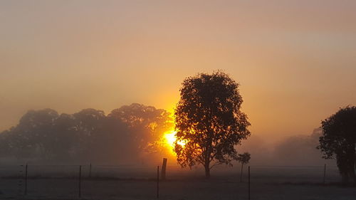 Scenic view of sunset over landscape