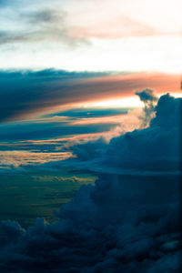 Scenic view of dramatic sky during sunset