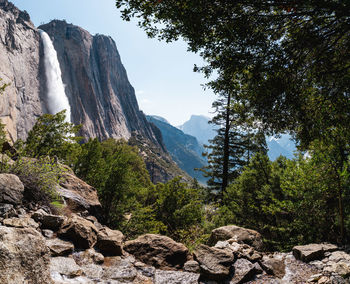 Panoramic view of rocky mountains against sky