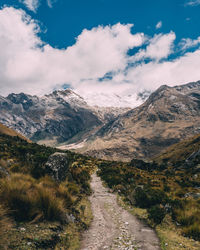 Scenic view of mountains against sky