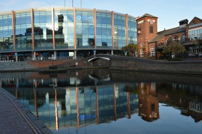 Reflection of buildings in water