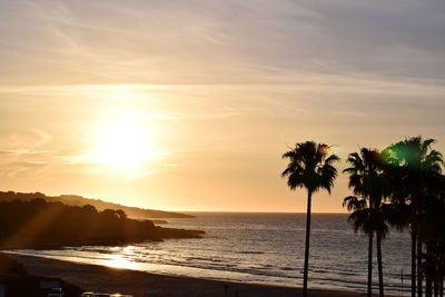 Scenic view of sea against sky at sunset