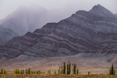 Scenic view of rocky mountains against sky