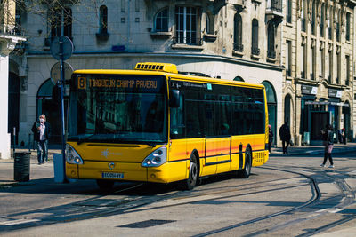 Vehicles on road in city