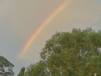 Low angle view of rainbow against sky