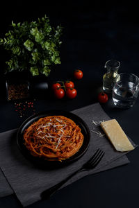 Close-up of food on table