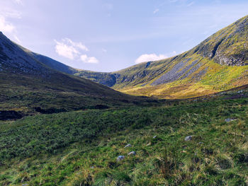 Scenic view of mountains against sky