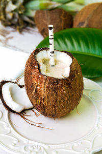 Coconut smoothie with banana