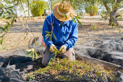 Farmer working at farm