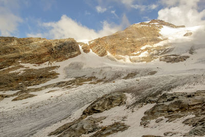 Lyskamm glacier from indren peak on the monte rosa massif