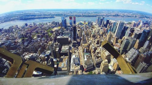 Aerial view of buildings in city