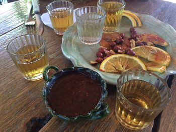 Close-up of food on table