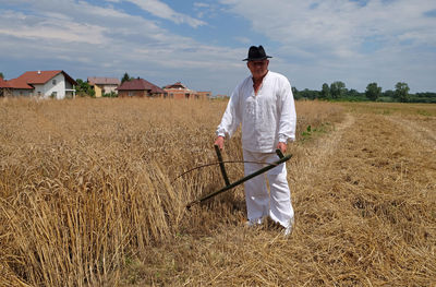 Man working on field