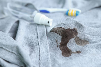 Close-up of painting on table