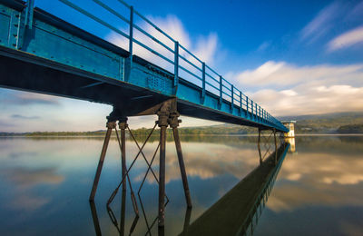 Bridge over river against sky