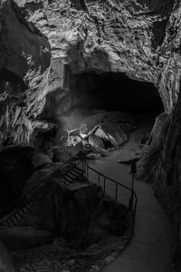 High angle view of cave