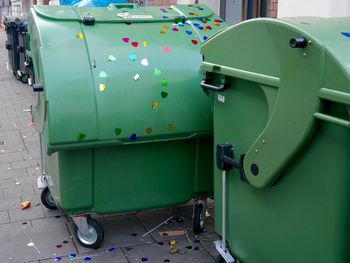 Cropped garbage bins