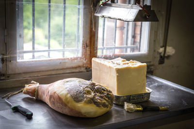 Close-up of food on table at home