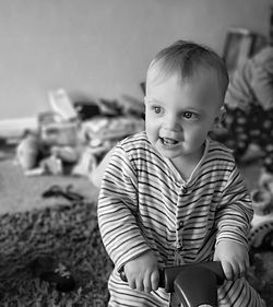 Portrait of smiling boy outdoors