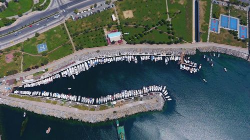 Aerial view of harbor