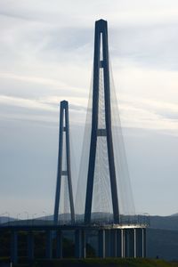 Low angle view of bridge against sky during sunset